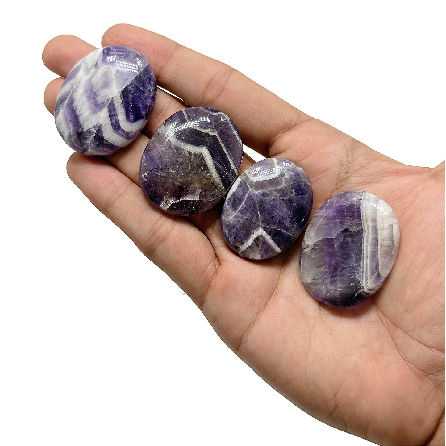Chevron Amethyst Worry Stones image 0