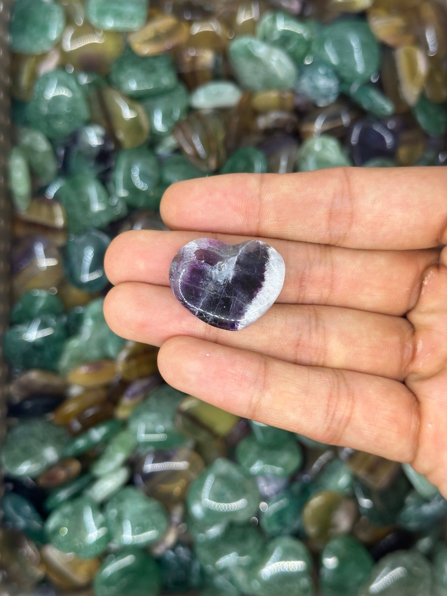 Mini Fluorite Hearts image 1