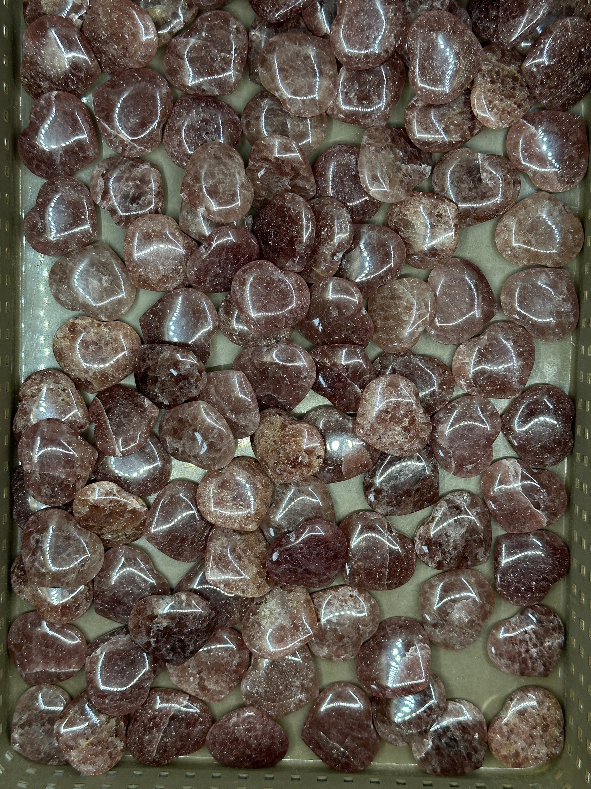 Mini Strawberry Quartz Hearts image 1