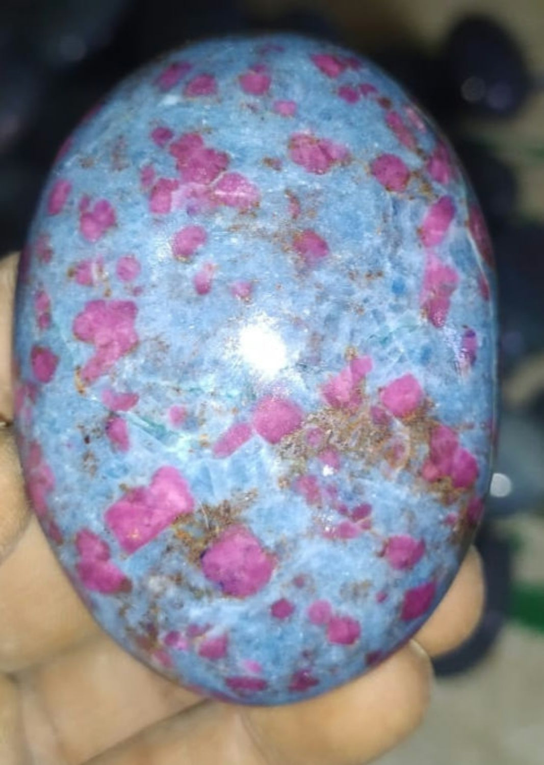 Ruby in Blue Kyanite Palm Stones  image 0