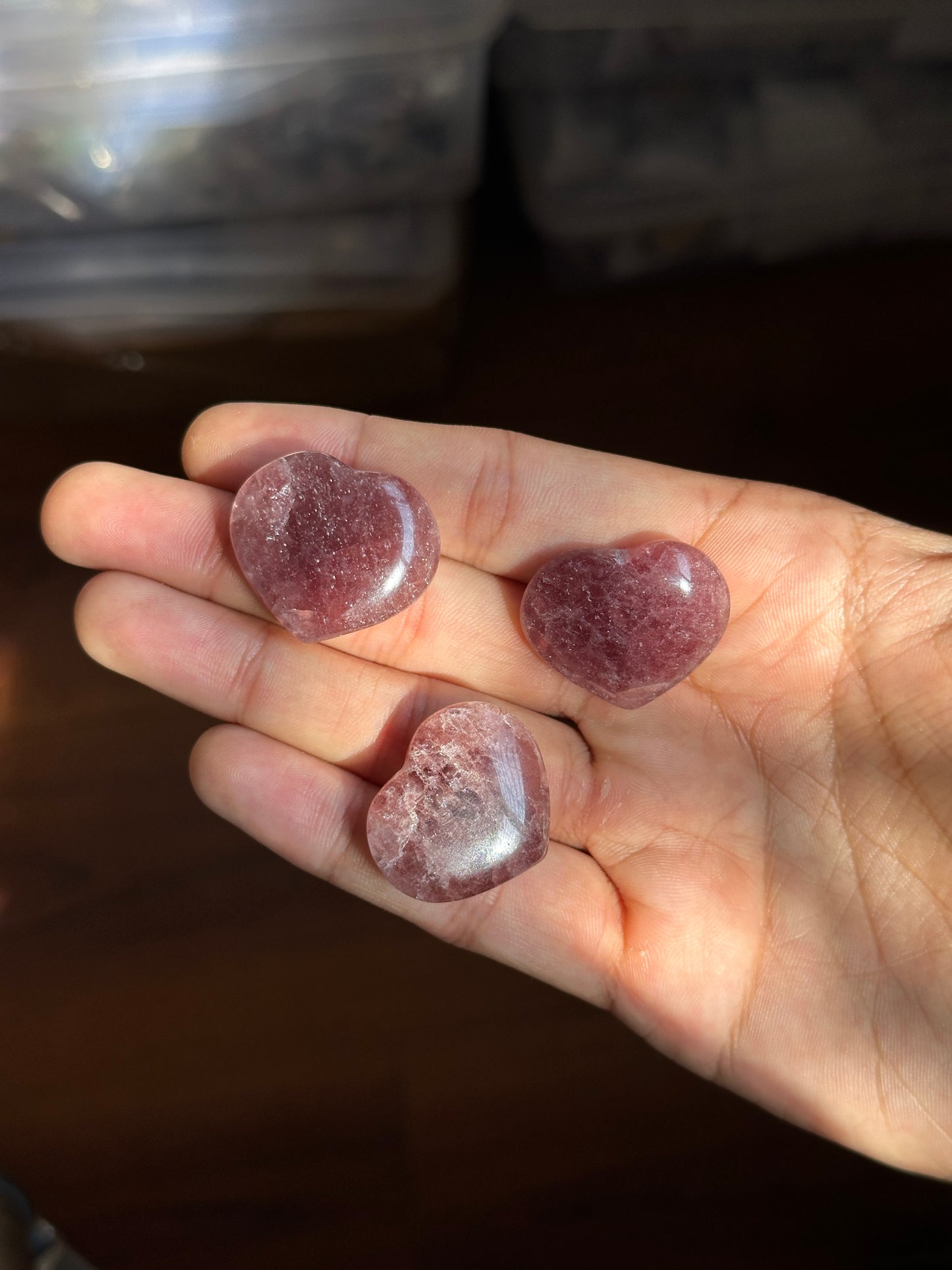 Mini Strawberry Quartz Hearts image 6