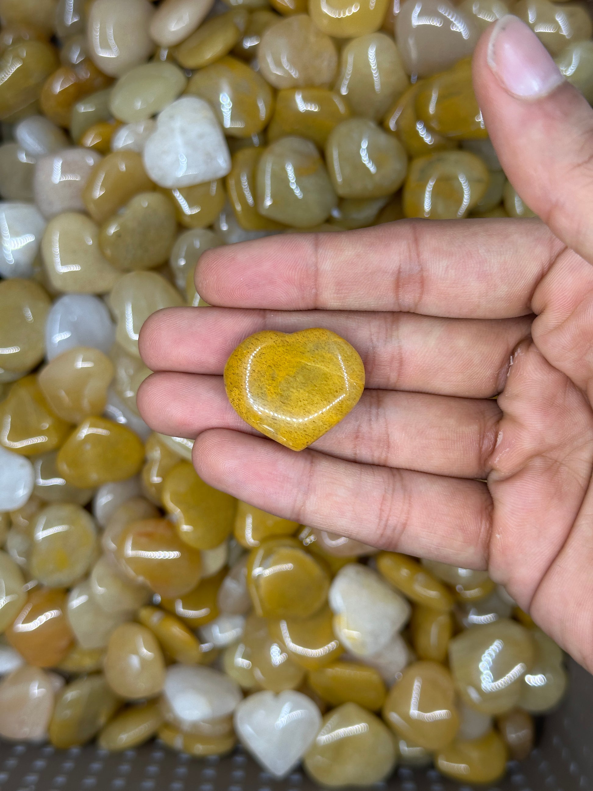 Mini Yellow Aventurine Hearts image 8