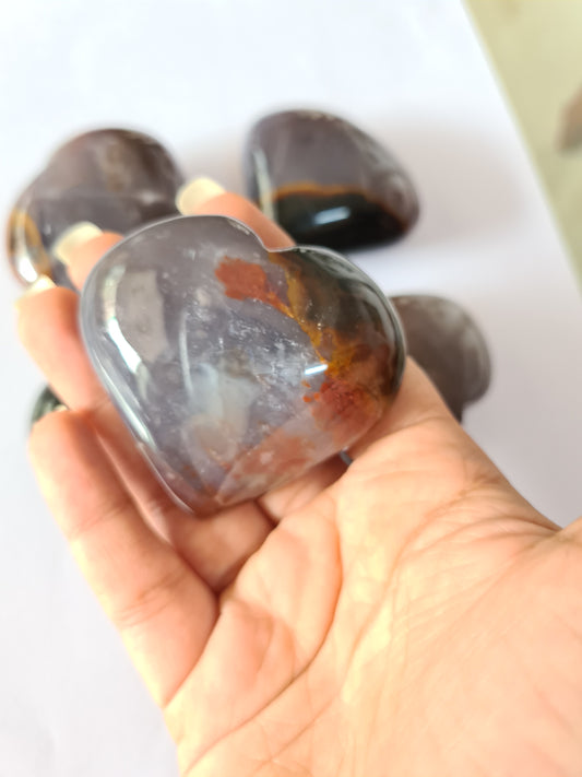 Agate Hearts (Big Sized 50-55 mm) image 1