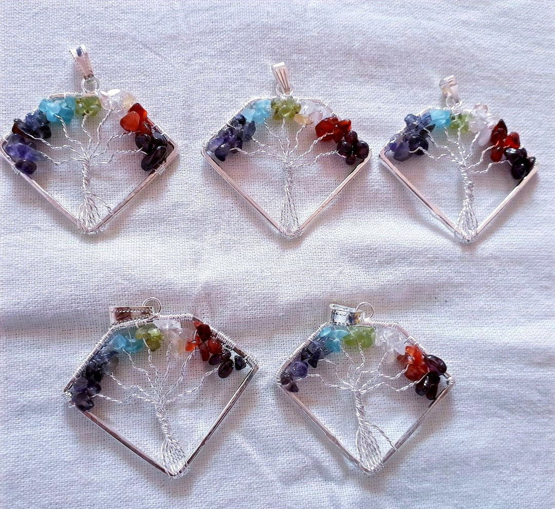 Rainbow Tree of Life Pendants image 3