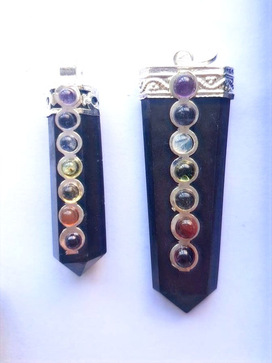 Shungite 7 Chakra Pendant image 0