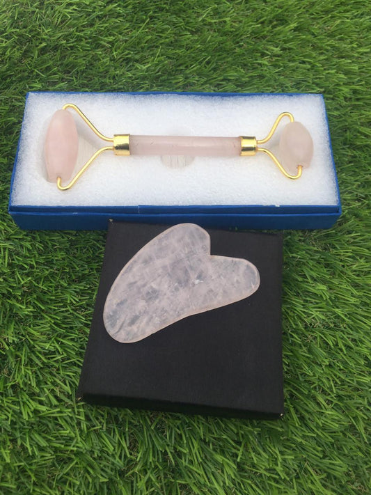 Rose Quartz Face Kit (Gua Sha + Face Roller) image 1