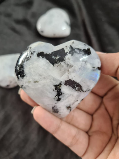 White Rainbow Moonstone Hearts (Big Sized 50-55 mm) image 2