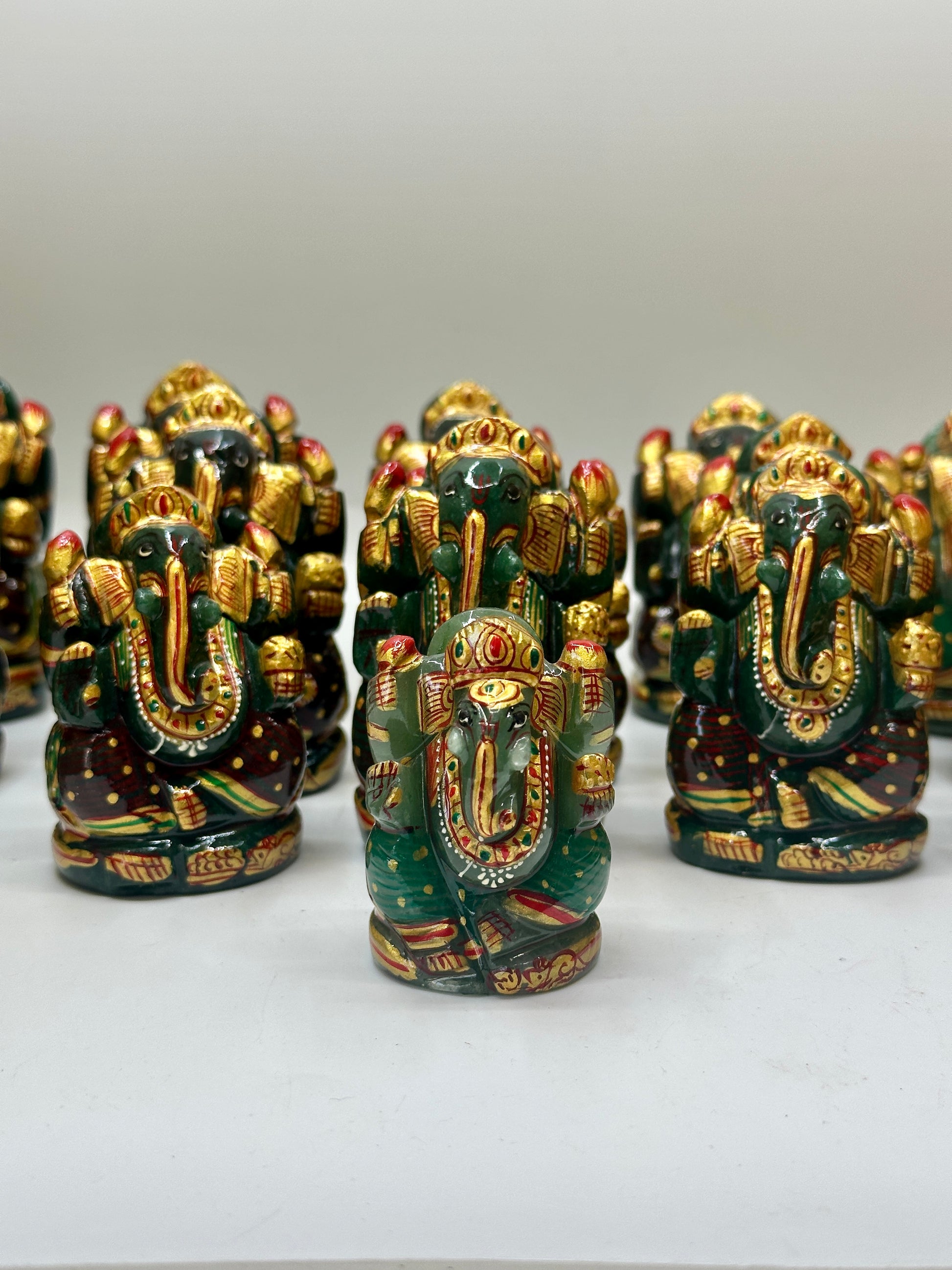 Green Aventurine Painted Ganesha image 8