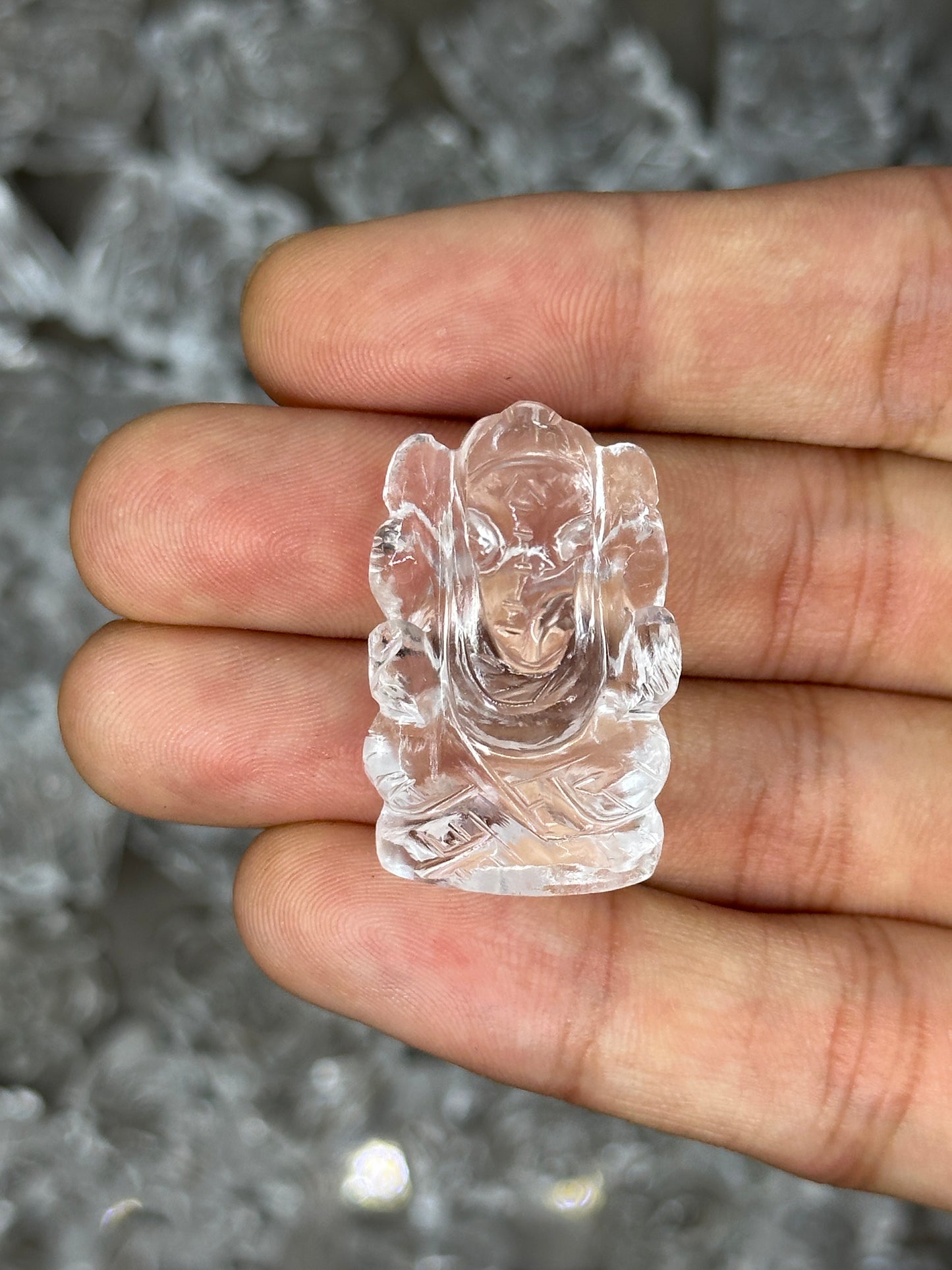 Clear Quartz Ganesha - 1 inch image 8