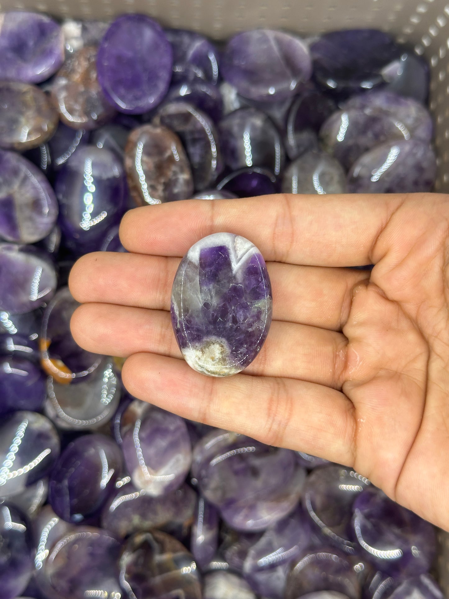 Chevron Amethyst Worry Stones image 11