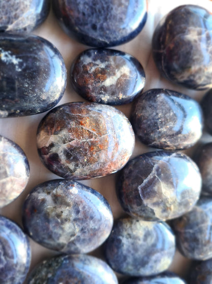 Iolite Sunstone Palm Stones image 0