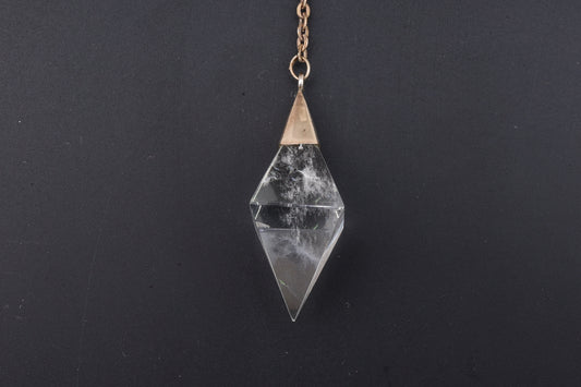 Clear Quartz Faceted Bicone Pendants