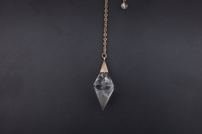 Clear Quartz Faceted Bicone Pendants