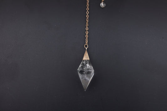 Clear Quartz Faceted Bicone Pendants
