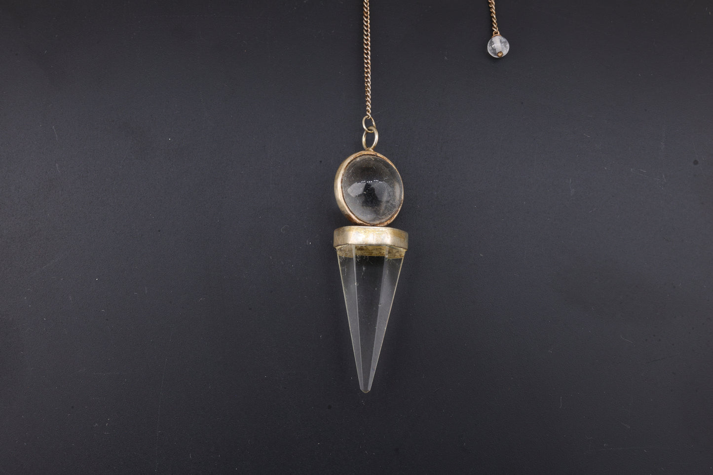 Clear Quartz Top Conical Sphere Pendants