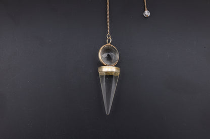 Clear Quartz Top Conical Sphere Pendants