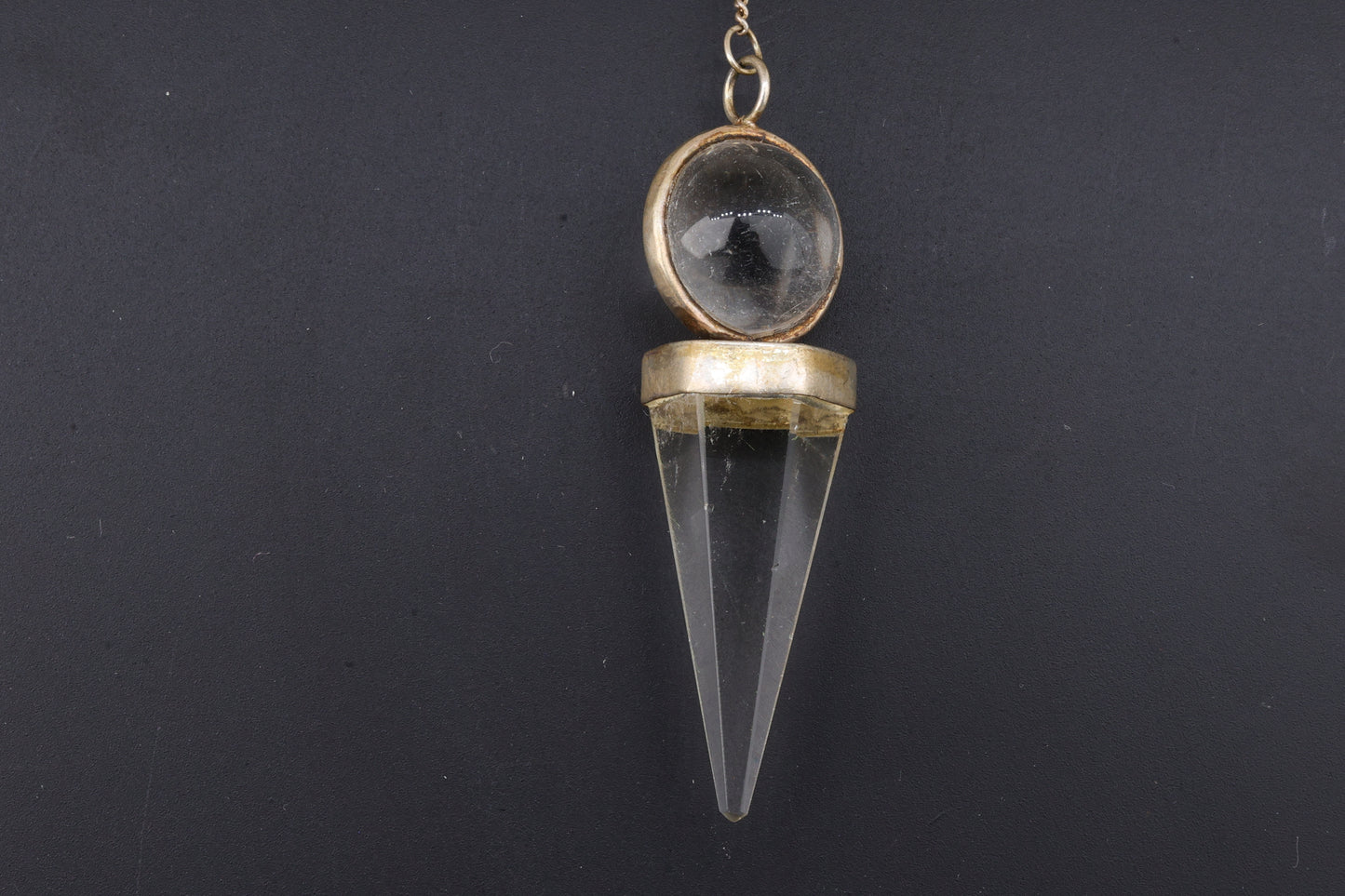 Clear Quartz Top Conical Sphere Pendants