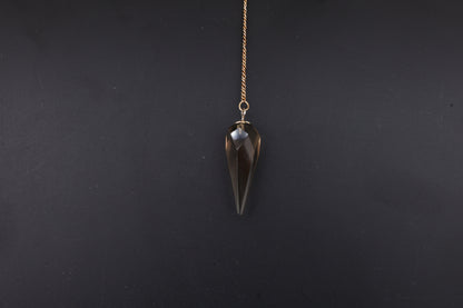 Smoky Quartz Faceted Pendulums
