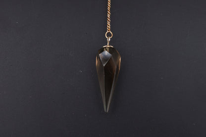 Smoky Quartz Faceted Pendulums