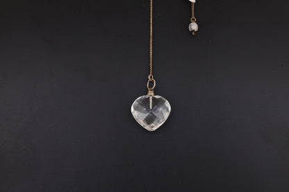 Clear Quartz Heart Pendulums
