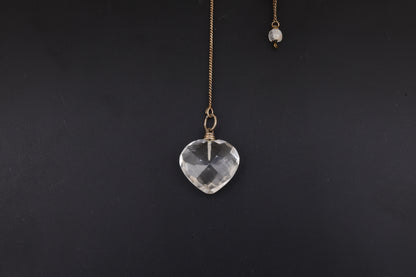 Clear Quartz Heart Pendulums