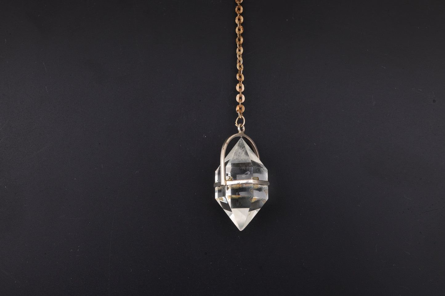 Clear Quartz Double Terminated Crystal Cage Pendants