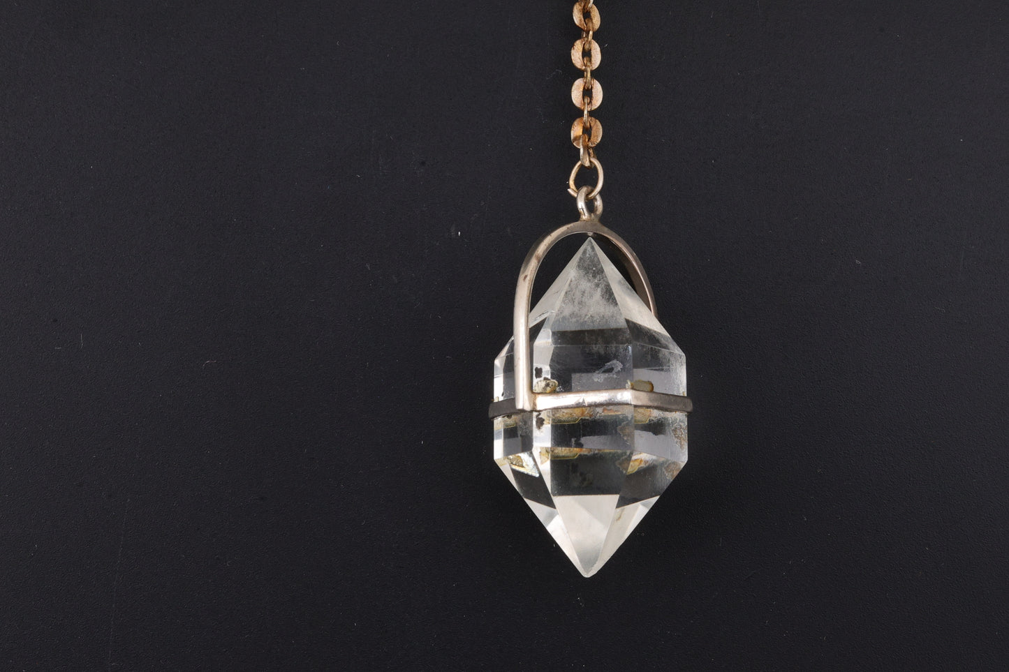 Clear Quartz Double Terminated Crystal Cage Pendants