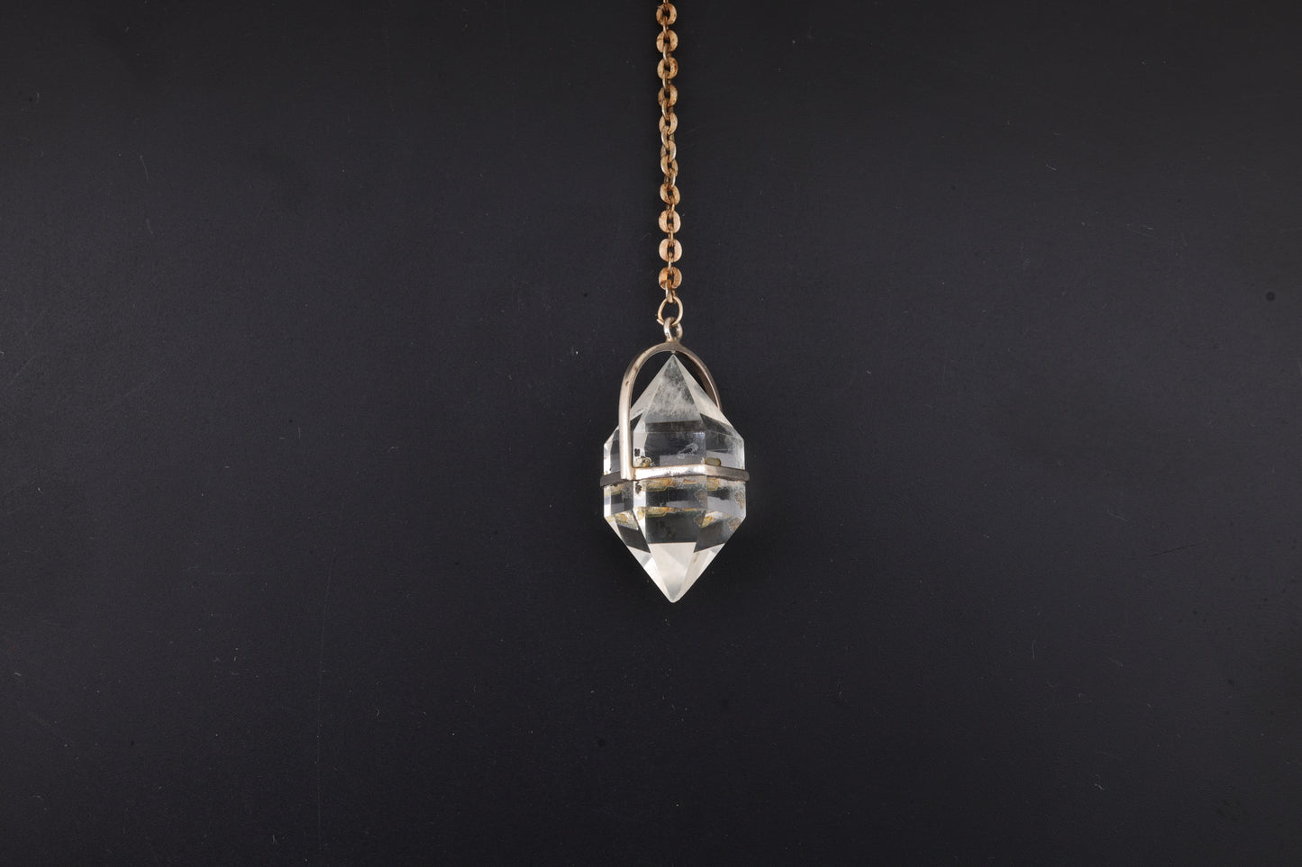 Clear Quartz Double Terminated Crystal Cage Pendants