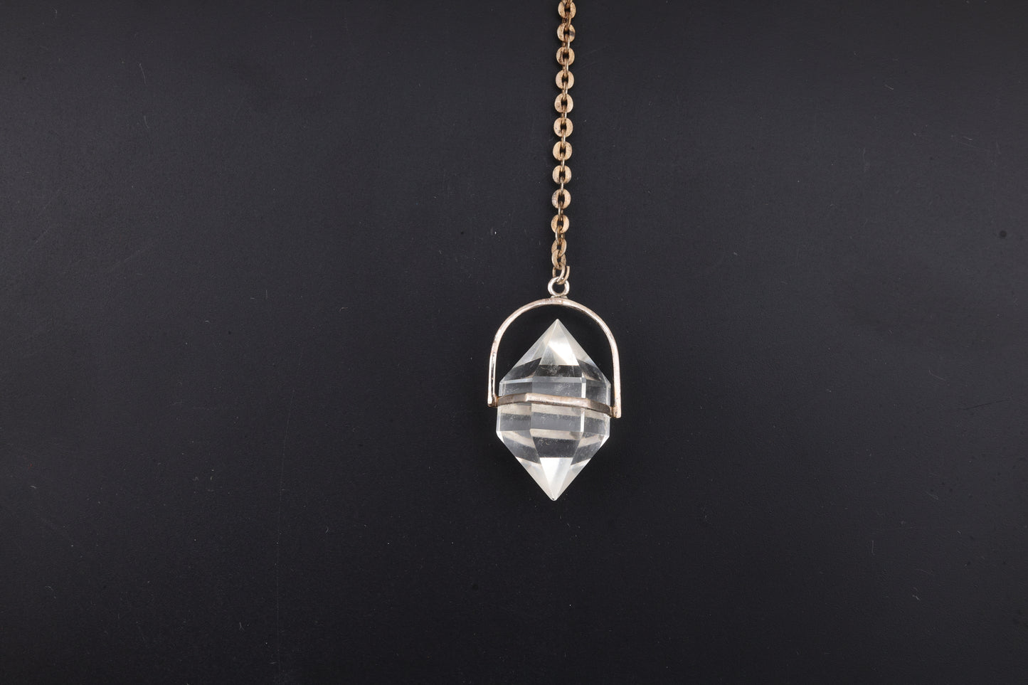 Clear Quartz Double Terminated Crystal Cage Pendants