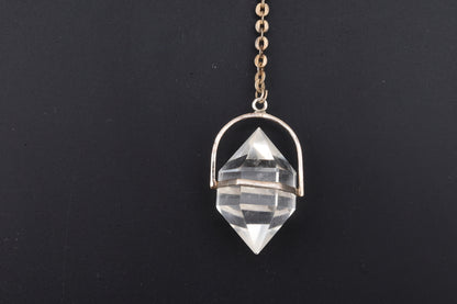 Clear Quartz Double Terminated Crystal Cage Pendants