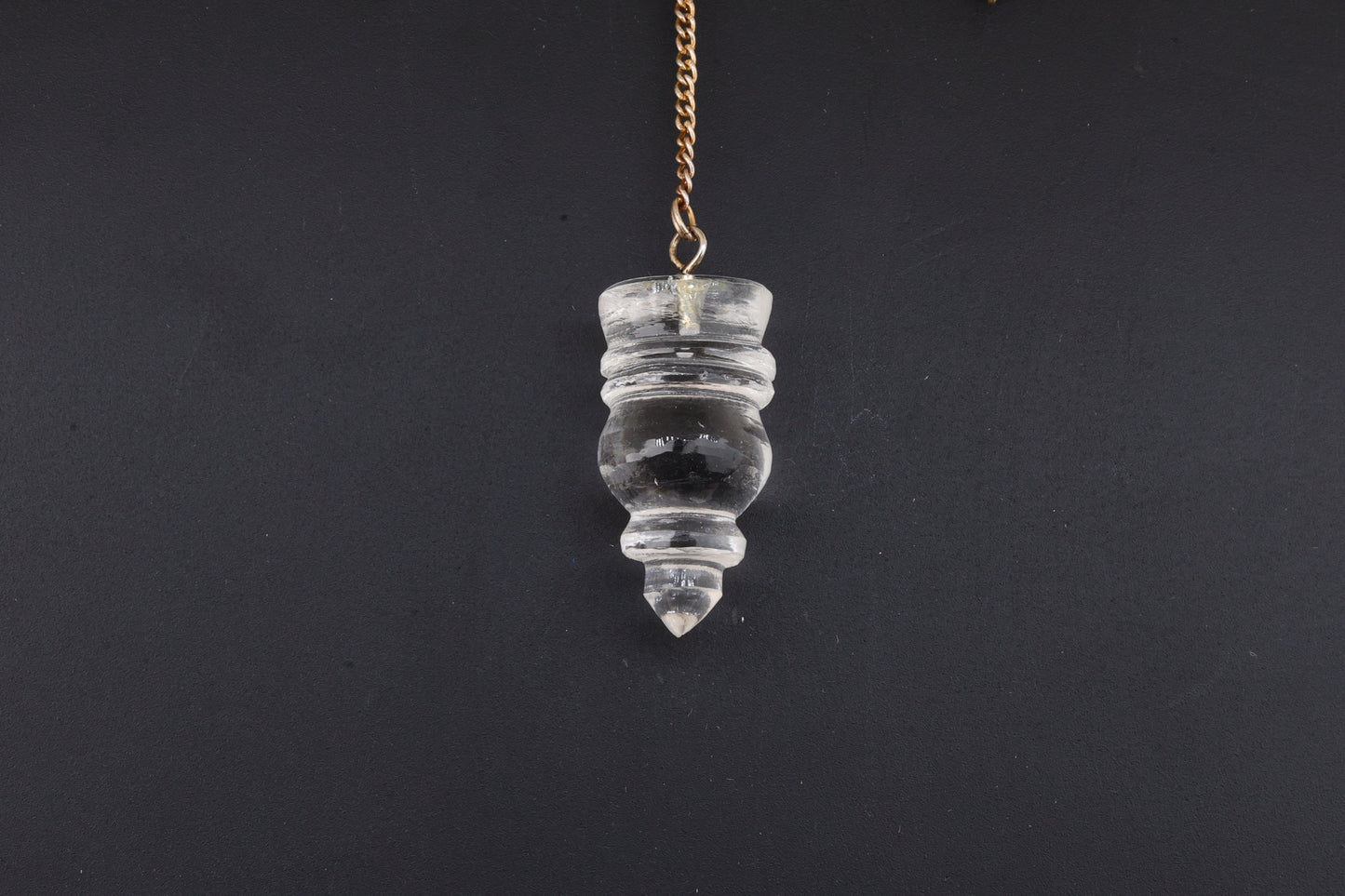 Clear Quartz Spindle Cut Temple Pendulums