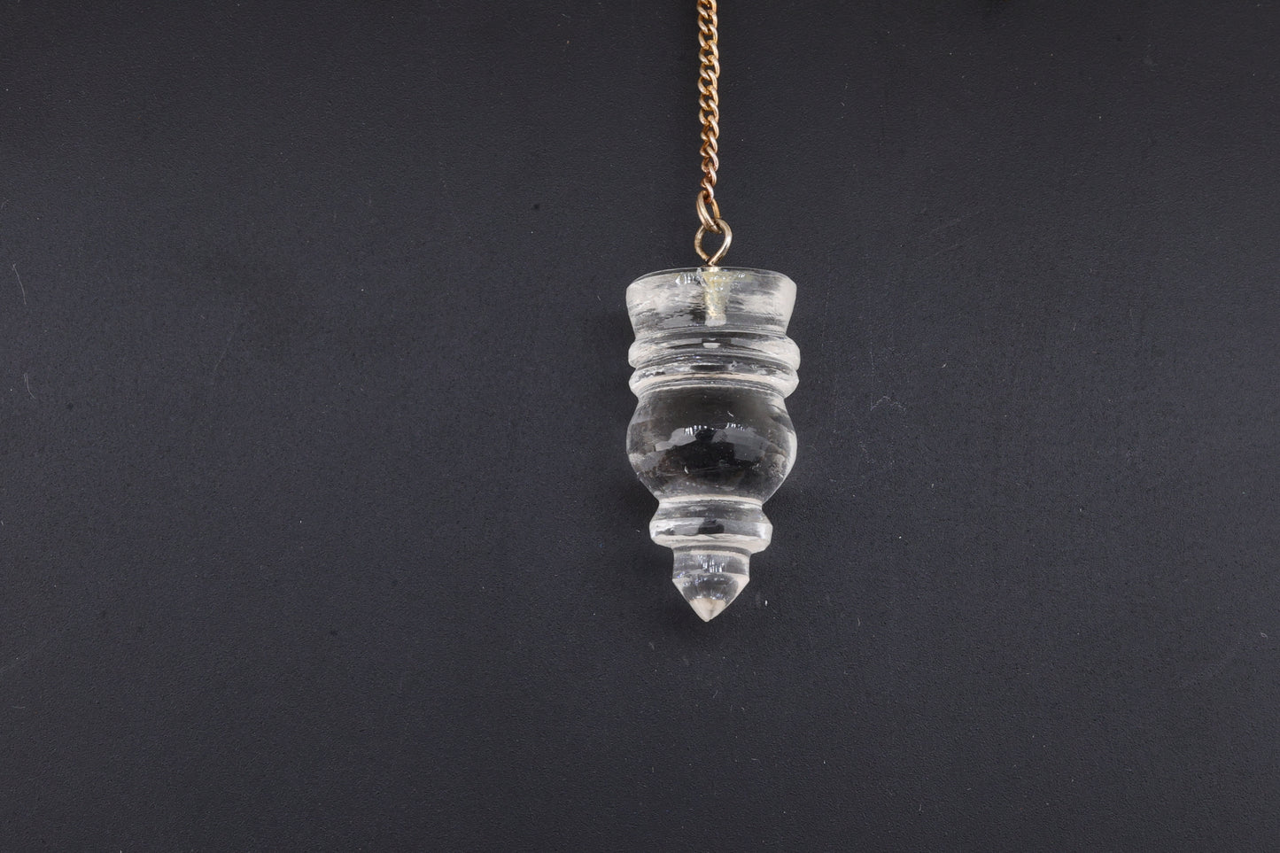 Clear Quartz Spindle Cut Temple Pendulums