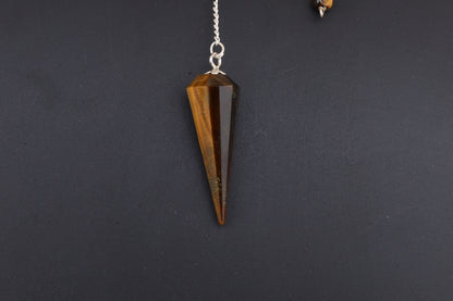 Tiger Eye Faceted Pendulums