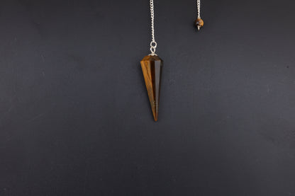 Tiger Eye Faceted Pendulums