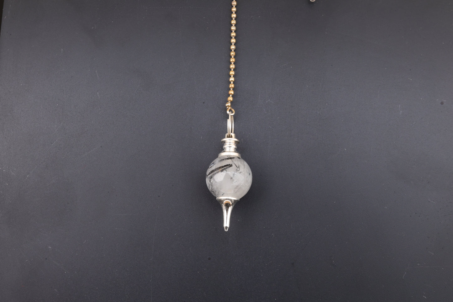 Tourmaline in Quartz Pendulums