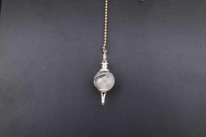 Tourmaline in Quartz Pendulums