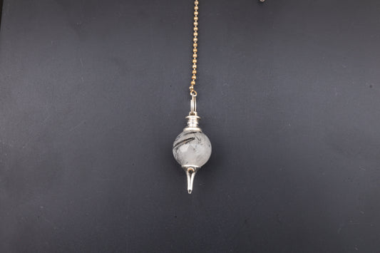 Tourmaline in Quartz Pendulums