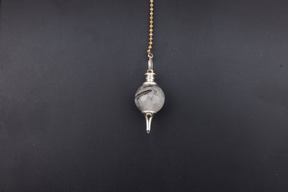 Tourmaline in Quartz Pendulums
