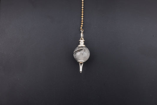 Tourmaline in Quartz Pendulums