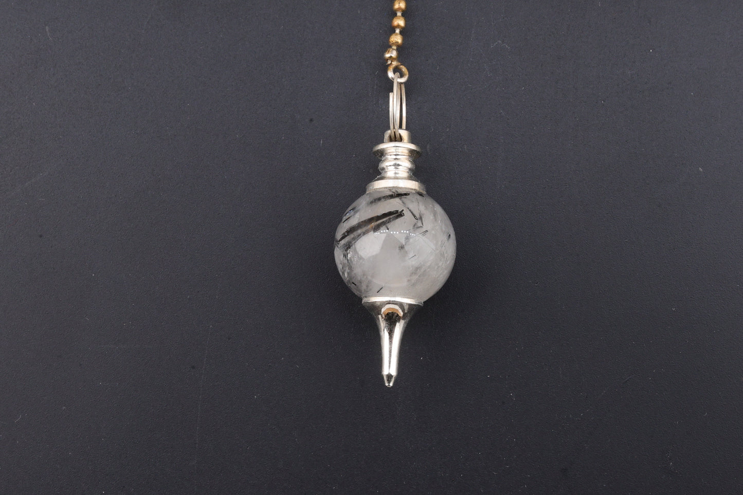Tourmaline in Quartz Pendulums