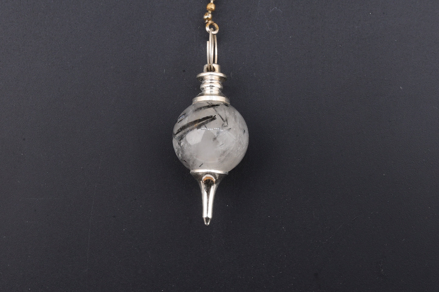 Tourmaline in Quartz Pendulums