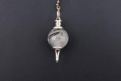 Tourmaline in Quartz Pendulums