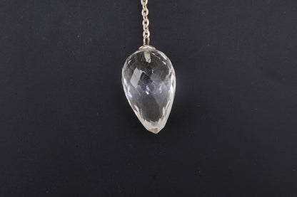 Clear Quartz Faceted Teardrop Pendulums