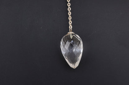 Clear Quartz Faceted Teardrop Pendulums