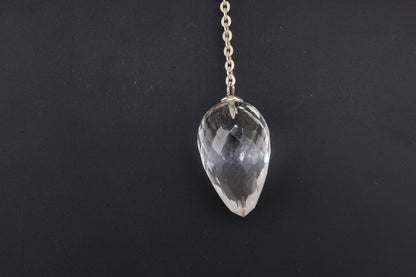 Clear Quartz Faceted Teardrop Pendulums
