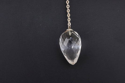 Clear Quartz Faceted Teardrop Pendulums