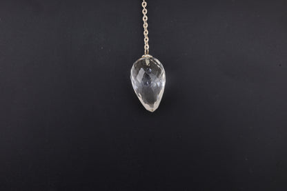 Clear Quartz Faceted Teardrop Pendulums
