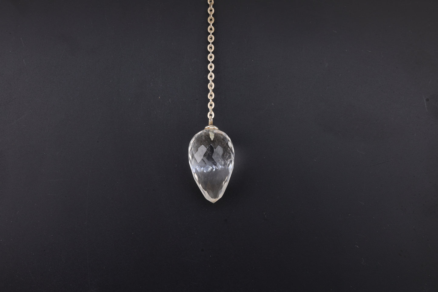 Clear Quartz Faceted Teardrop Pendulums
