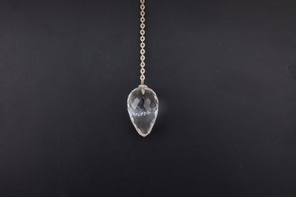 Clear Quartz Faceted Teardrop Pendulums