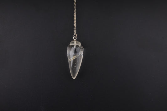 Clear Quartz Unfaceted Cone Pendants